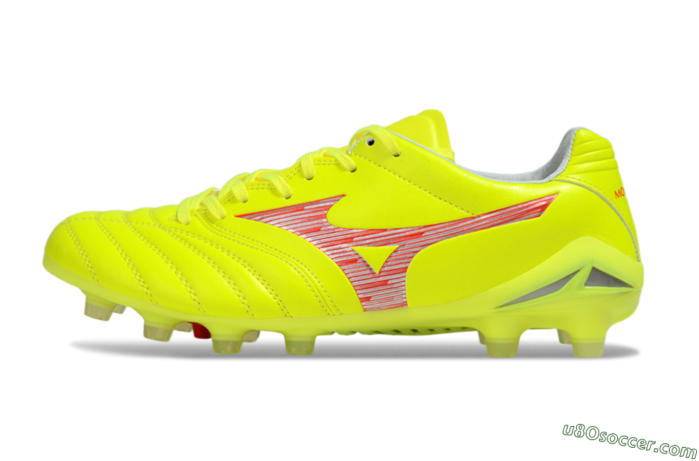 Mizuno Morelia Neo 4 FG Firm Ground Soccer Cleats - Yellow/Red/White 2