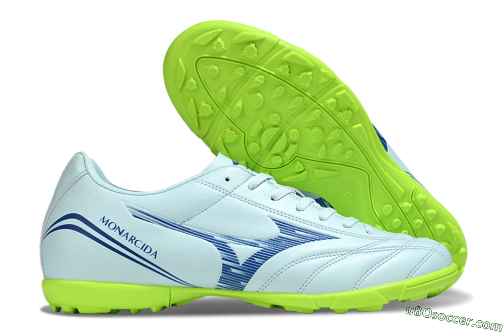 Mizuno Morelia Neo 4 TF Artificial Turf Soccer Shoes - Jade/Blue/Yellow 1