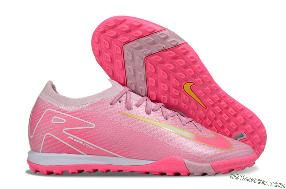 Nike Air Zoom Mercurial Vapor 16 Elite TF Artificial Turf Soccer Shoes - Pink/Gold/White 1