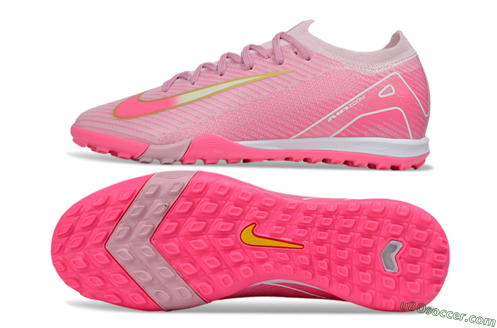 Nike Air Zoom Mercurial Vapor 16 Elite TF Artificial Turf Soccer Shoes - Pink/Gold/White 0