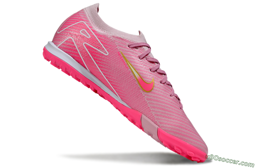 Nike Air Zoom Mercurial Vapor 16 Elite TF Artificial Turf Soccer Shoes - Pink/Gold/White 4