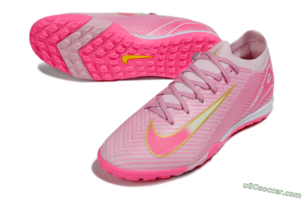 Nike Air Zoom Mercurial Vapor 16 Elite TF Artificial Turf Soccer Shoes - Pink/Gold/White 3