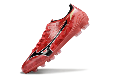Mizuno Morelia Alpha Beta FG Firm Ground Soccer Cleats - Red/Black/White
