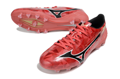 Mizuno Morelia Alpha Beta FG Firm Ground Soccer Cleats - Red/Black/White