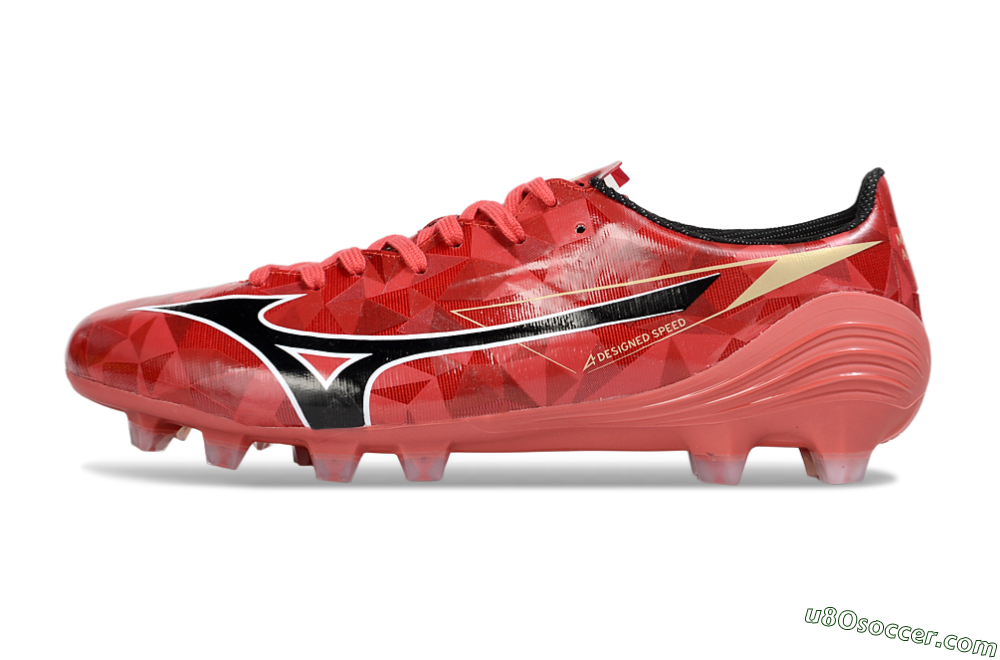 Mizuno Morelia Alpha Beta FG Firm Ground Soccer Cleats - Red/Black/White 2