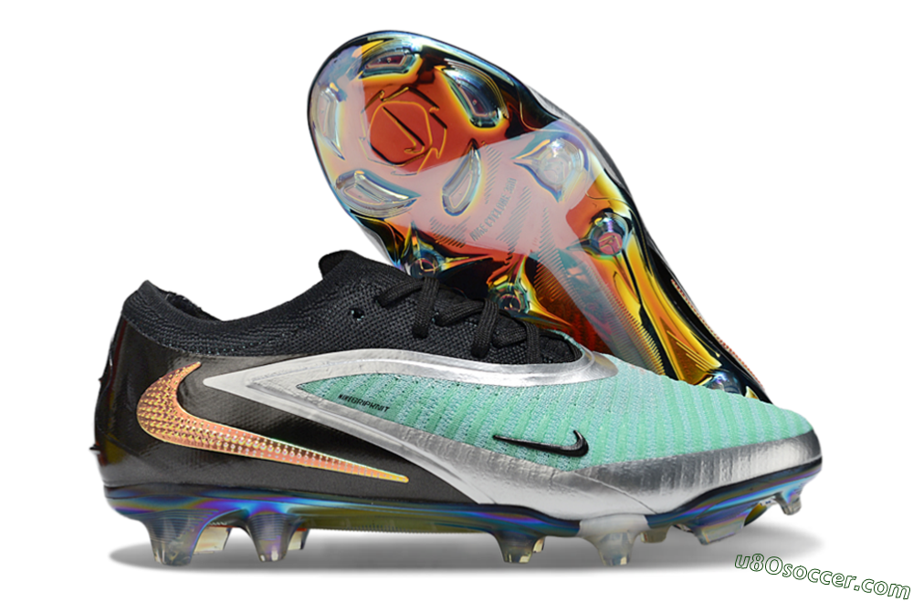 Nike Phantom 6 Low Elite FG Firm Ground Soccer Cleats - Black/Jade/Silver 1