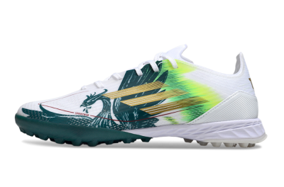 Adidas F50 Pro TF Artificial Turf Soccer Shoes - White/Green/Yellow