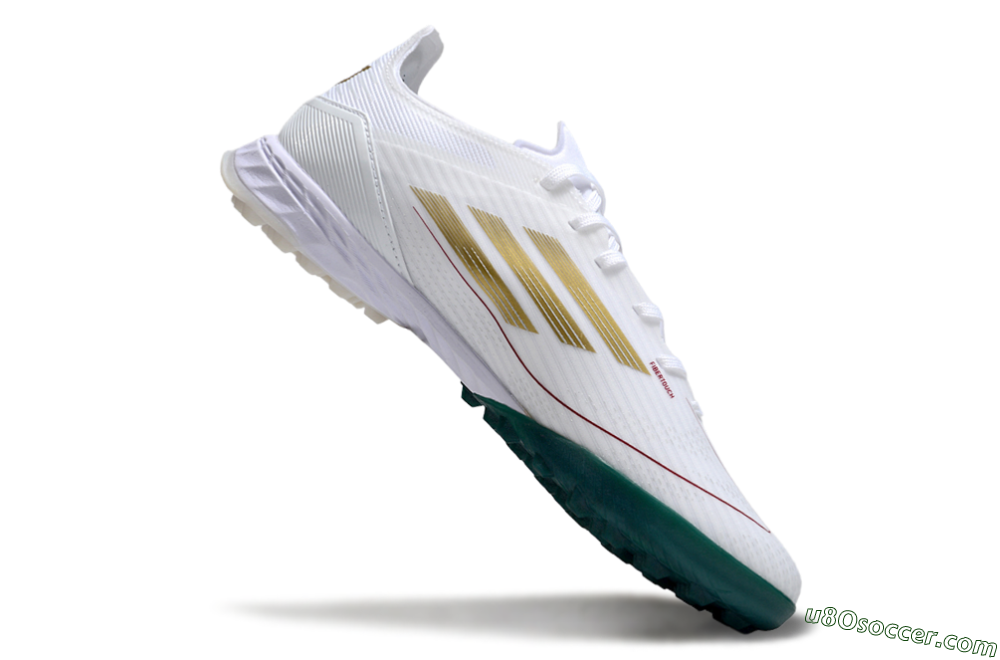 Adidas F50 Pro TF Artificial Turf Soccer Shoes - White/Green/Yellow 4