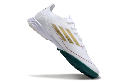 Adidas F50 Pro TF Artificial Turf Soccer Shoes - White/Green/Yellow