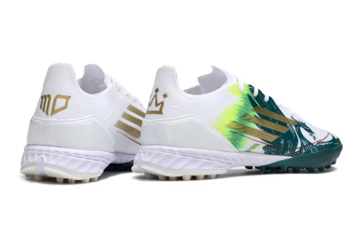 Adidas F50 Pro TF Artificial Turf Soccer Shoes - White/Green/Yellow