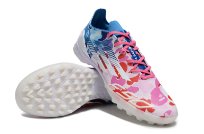 Adidas F50 Pro TF Artificial Turf Soccer Shoes - White/Red/Pink/Blue