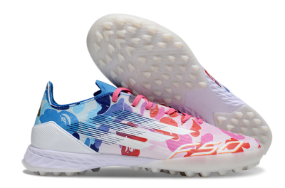 Adidas F50 Pro TF Artificial Turf Soccer Shoes - White/Red/Pink/Blue