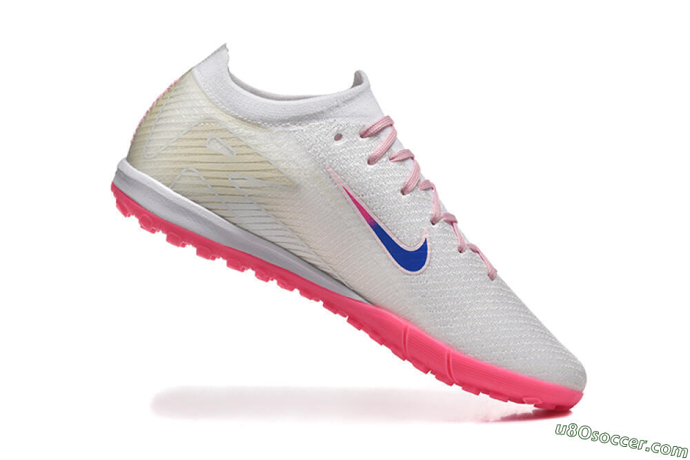 Nike Air Zoom Mercurial Vapor 16 Elite TF Artificial Turf Soccer Shoes - White/Blue/Pink 7