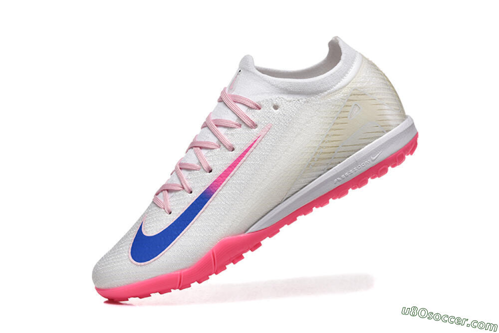 Nike Air Zoom Mercurial Vapor 16 Elite TF Artificial Turf Soccer Shoes - White/Blue/Pink 8