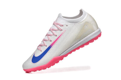 Nike Air Zoom Mercurial Vapor 16 Elite TF Artificial Turf Soccer Shoes - White/Blue/Pink
