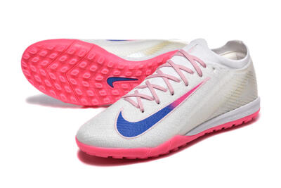 Nike Air Zoom Mercurial Vapor 16 Elite TF Artificial Turf Soccer Shoes - White/Blue/Pink