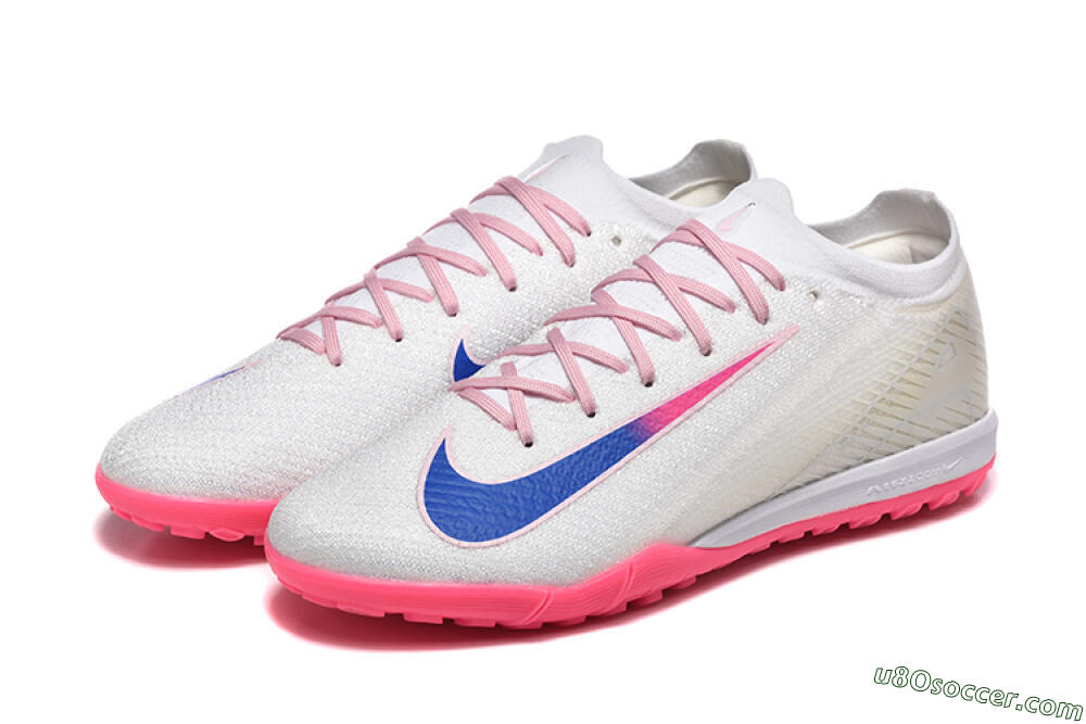 Nike Air Zoom Mercurial Vapor 16 Elite TF Artificial Turf Soccer Shoes - White/Blue/Pink 5