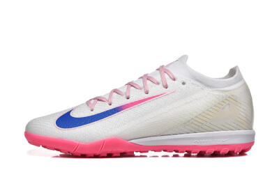 Nike Air Zoom Mercurial Vapor 16 Elite TF Artificial Turf Soccer Shoes - White/Blue/Pink