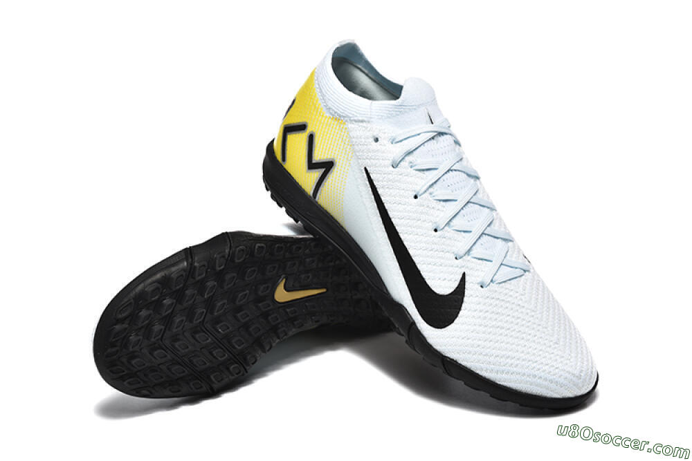 Nike Air Zoom Mercurial Vapor 16 Elite TF Artificial Turf Soccer Shoes - White/Black/Yellow 4