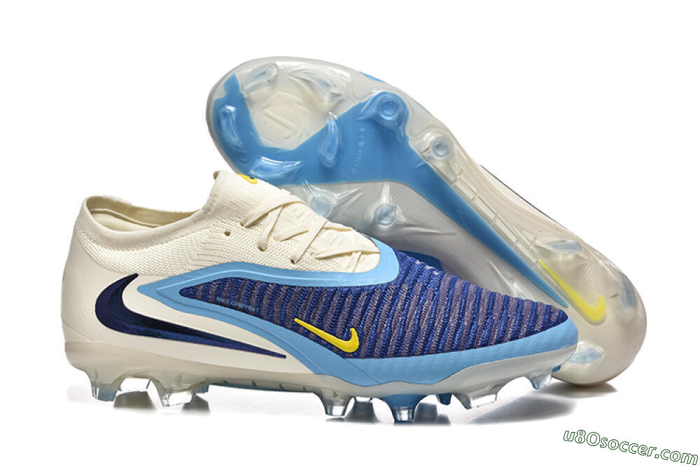 Nike Phantom 6 Elite Low FG Firm Ground Soccer Cleats - Blue/White/Black 1