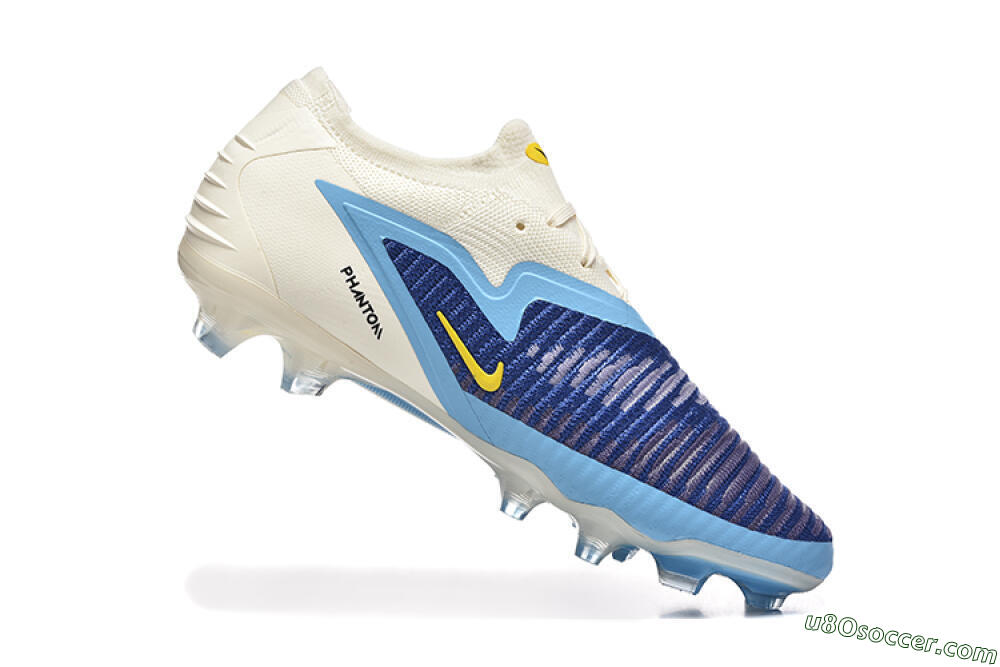 Nike Phantom 6 Elite Low FG Firm Ground Soccer Cleats - Blue/White/Black 7