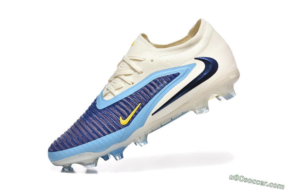 Nike Phantom 6 Elite Low FG Firm Ground Soccer Cleats - Blue/White/Black 8