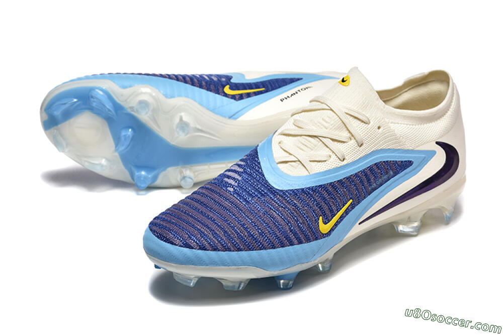 Nike Phantom 6 Elite Low FG Firm Ground Soccer Cleats - Blue/White/Black 3