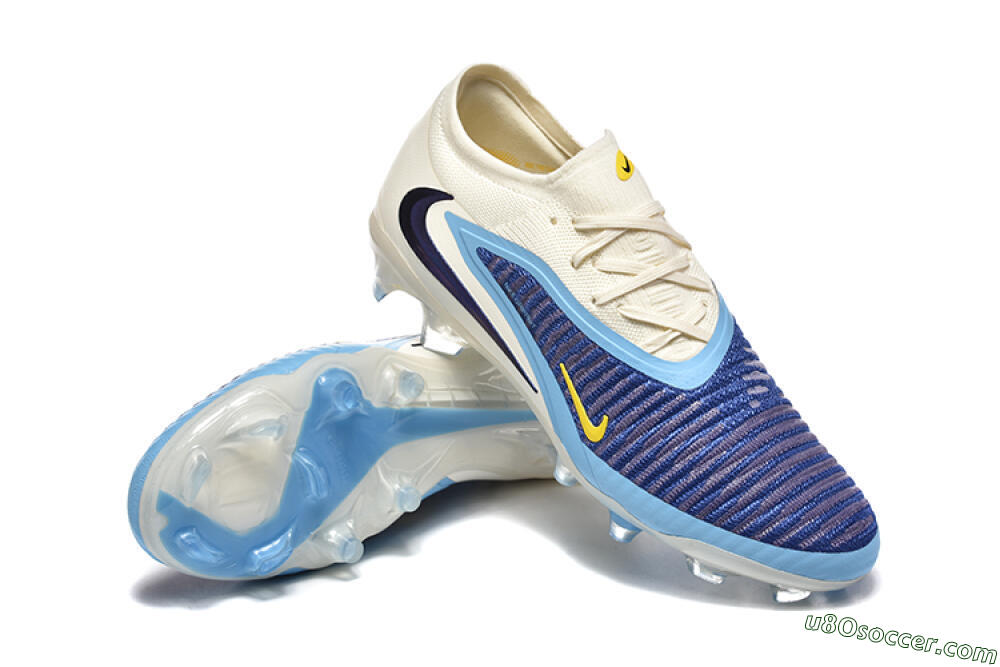 Nike Phantom 6 Elite Low FG Firm Ground Soccer Cleats - Blue/White/Black 4