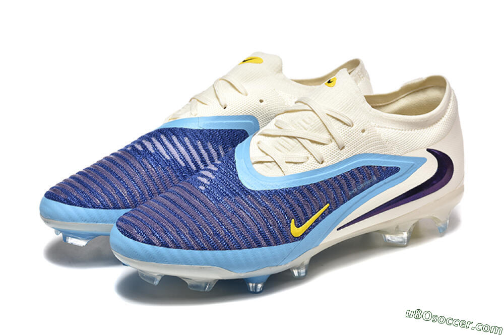 Nike Phantom 6 Elite Low FG Firm Ground Soccer Cleats - Blue/White/Black 5