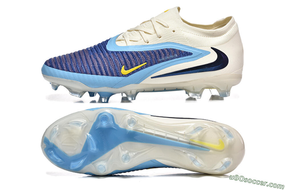 Nike Phantom 6 Elite Low FG Firm Ground Soccer Cleats - Blue/White/Black 0