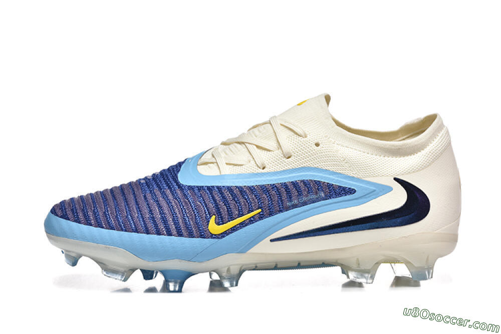 Nike Phantom 6 Elite Low FG Firm Ground Soccer Cleats - Blue/White/Black 2