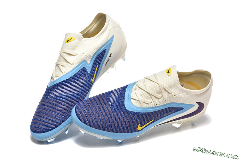 Nike Phantom 6 Elite Low FG Firm Ground Soccer Cleats - Blue/White/Black 6