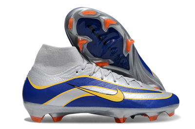 Nike Air Zoom Mercurial Superfly 10 Elite FG Firm Ground Soccer Cleats - Silver/Yellow/Blue