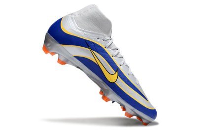 Nike Air Zoom Mercurial Superfly 10 Elite FG Firm Ground Soccer Cleats - Silver/Yellow/Blue