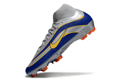 Nike Air Zoom Mercurial Superfly 10 Elite FG Firm Ground Soccer Cleats - Silver/Yellow/Blue