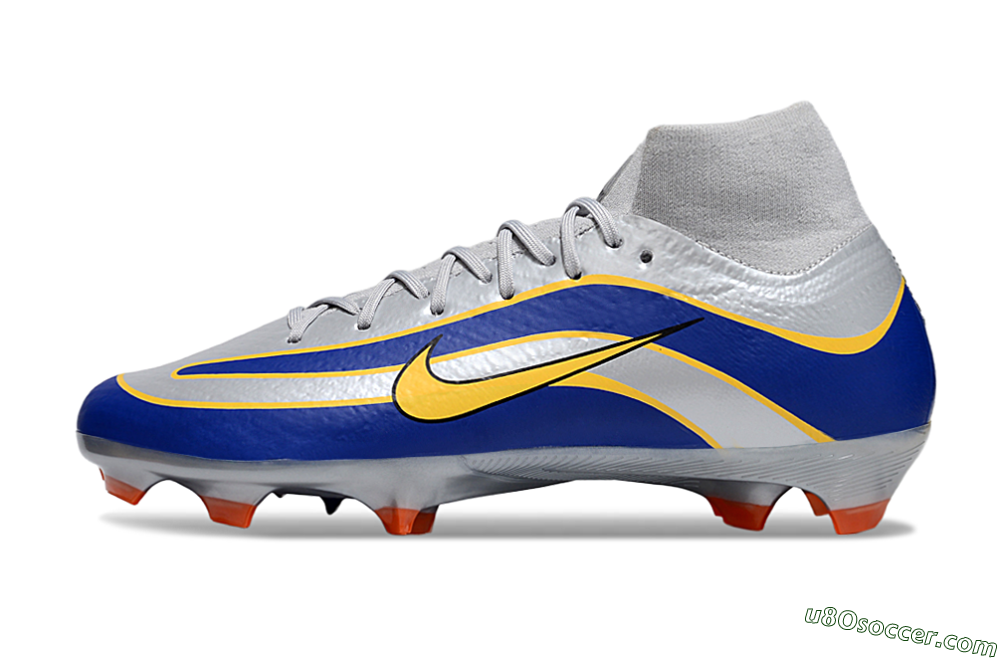 Nike Air Zoom Mercurial Superfly 10 Elite FG Firm Ground Soccer Cleats - Silver/Yellow/Blue 2