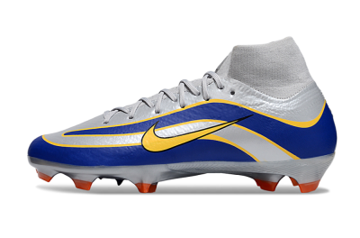 Nike Air Zoom Mercurial Superfly 10 Elite FG Firm Ground Soccer Cleats - Silver/Yellow/Blue