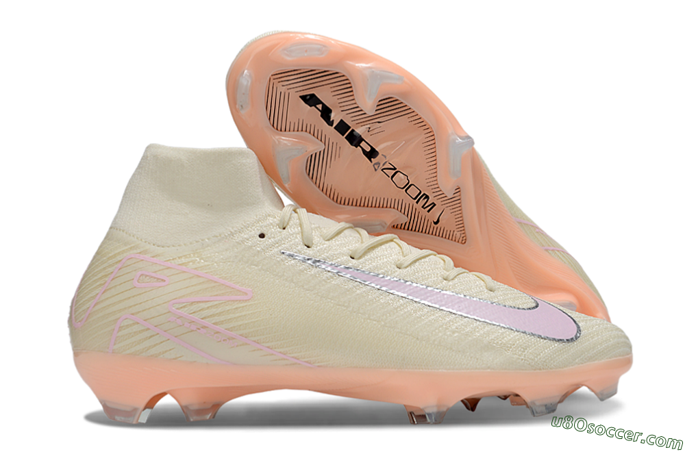Nike Air Zoom Mercurial Superfly 10 Elite FG Firm Ground Soccer Cleats - Beige/Pink/Silver 1