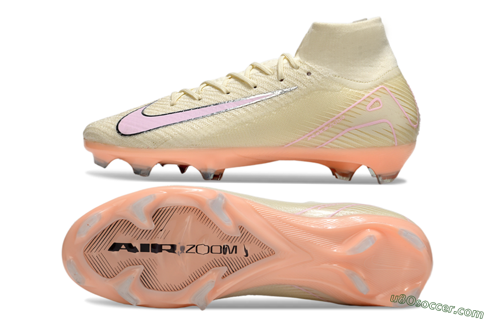 Nike Air Zoom Mercurial Superfly 10 Elite FG Firm Ground Soccer Cleats - Beige/Pink/Silver 0
