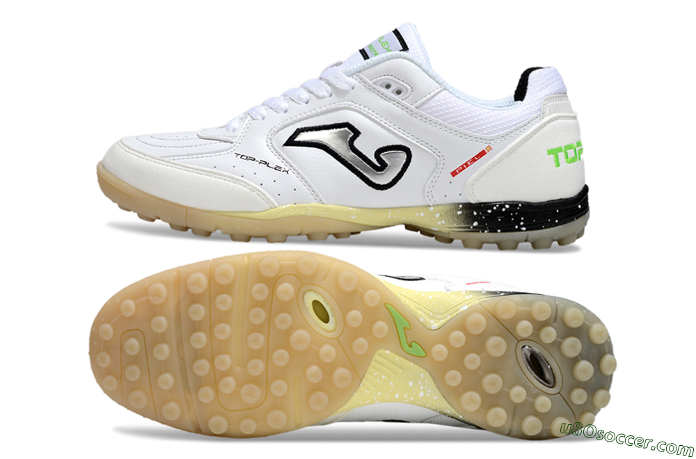 Joma Top Flex TF Artificial Turf Soccer Shoes - White/Silver/Black 0