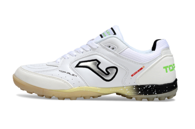 Joma Top Flex TF Artificial Turf Soccer Shoes - White/Silver/Black