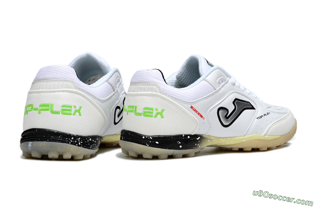 Joma Top Flex TF Artificial Turf Soccer Shoes - White/Silver/Black 6