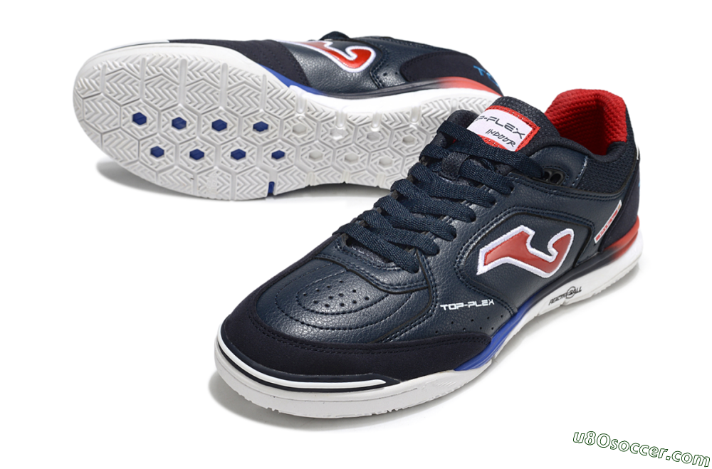 Joma Top Flex IC Indoor & Futsal Soccer Shoes - Blue/White/Red 3