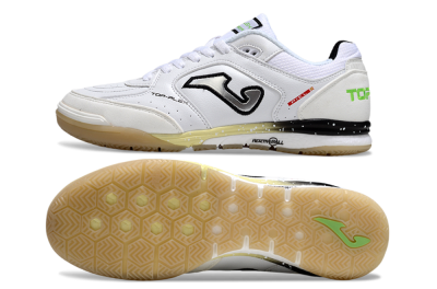 Joma Top Flex IC Indoor & Futsal Soccer Shoes - White/Silver/Black