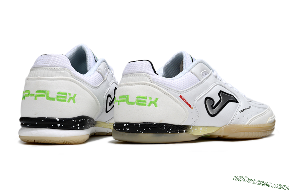 Joma Top Flex IC Indoor & Futsal Soccer Shoes - White/Silver/Black 6
