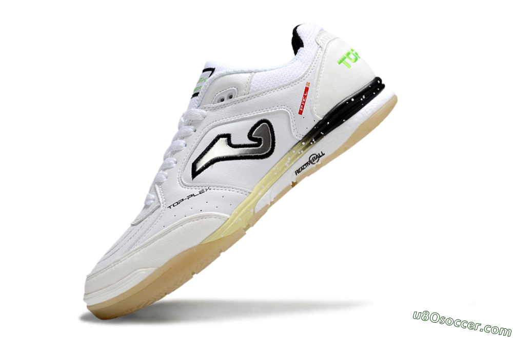 Joma Top Flex IC Indoor & Futsal Soccer Shoes - White/Silver/Black 5