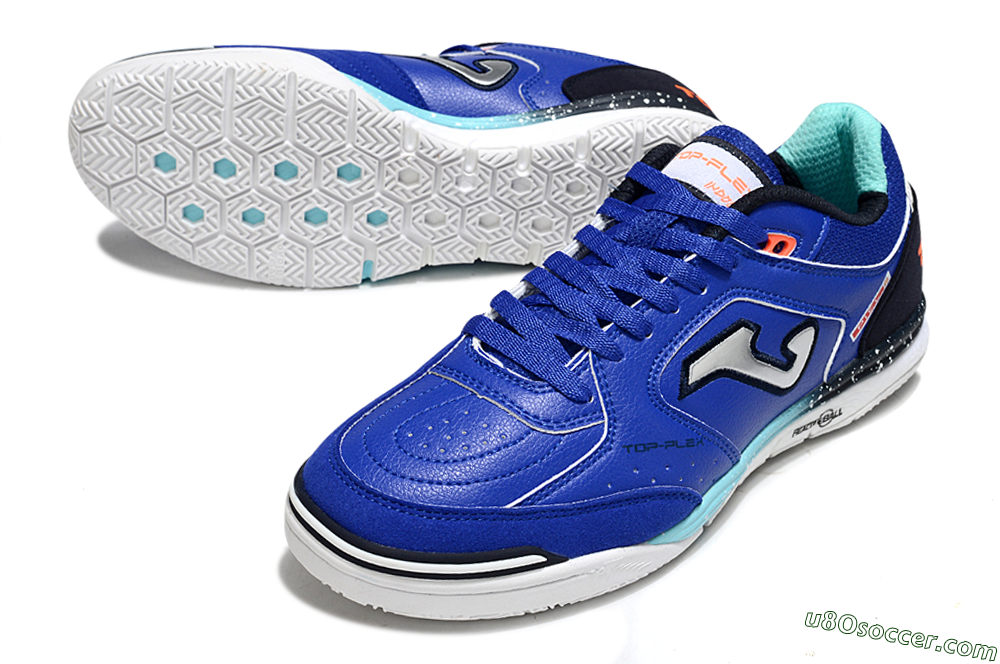Joma Top Flex IC Indoor & Futsal Soccer Shoes - Blue/Silver/Black 3