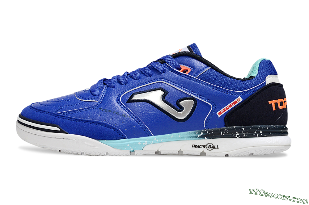 Joma Top Flex IC Indoor & Futsal Soccer Shoes - Blue/Silver/Black 2
