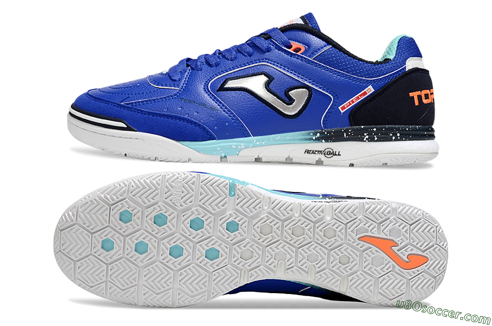 Joma Top Flex IC Indoor & Futsal Soccer Shoes - Blue/Silver/Black 0