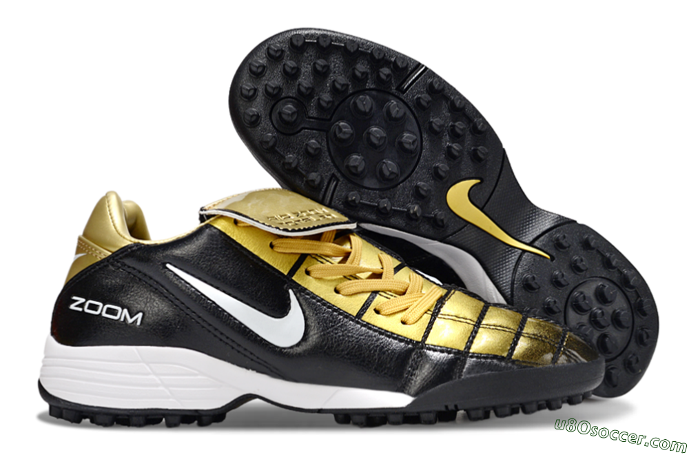 Nike Air Zoom Total 90 III TF Artificial Turf Soccer Shoes - Black/Gold/White 1